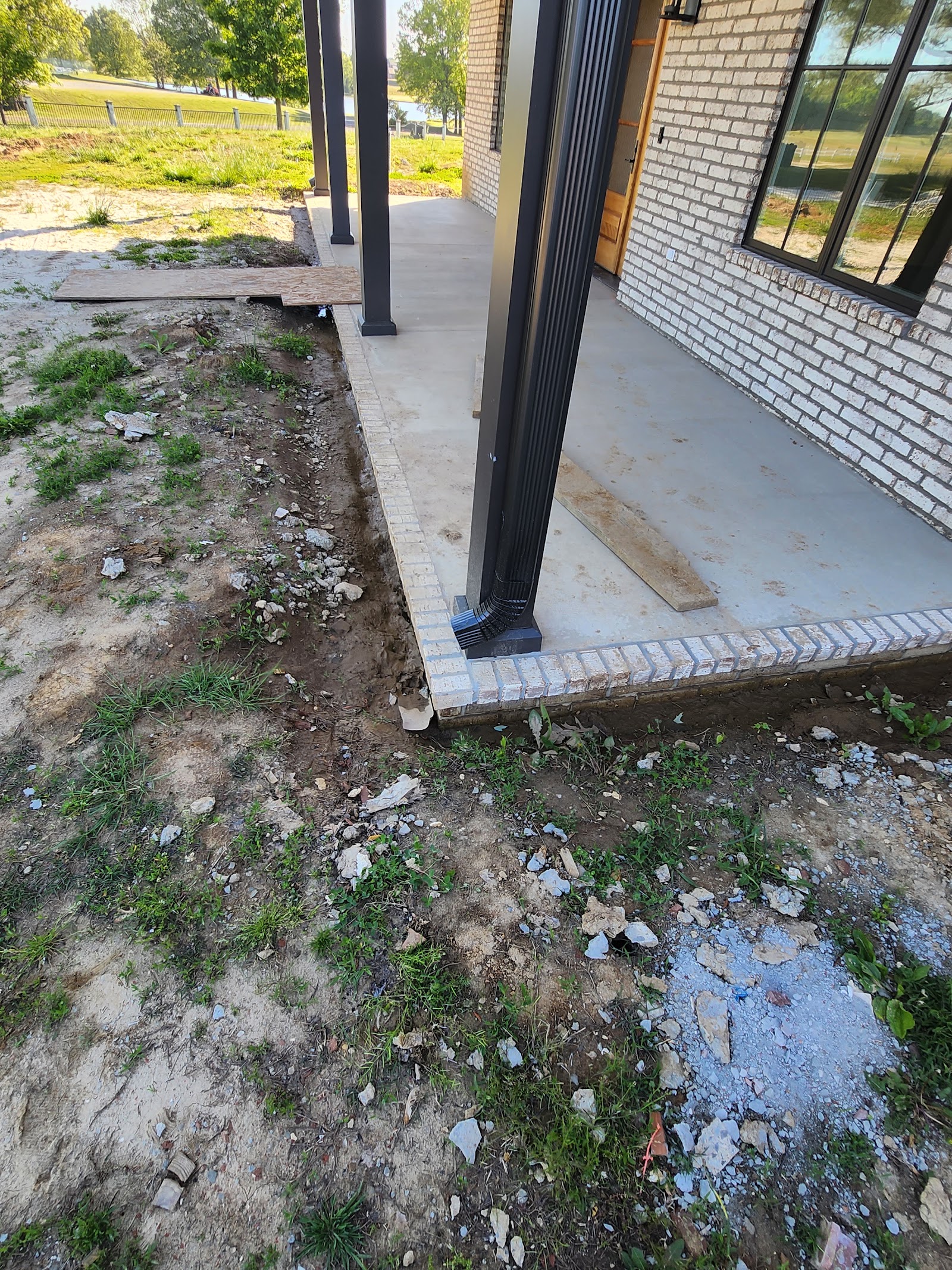 Concrete patio and footer work at a new construction home